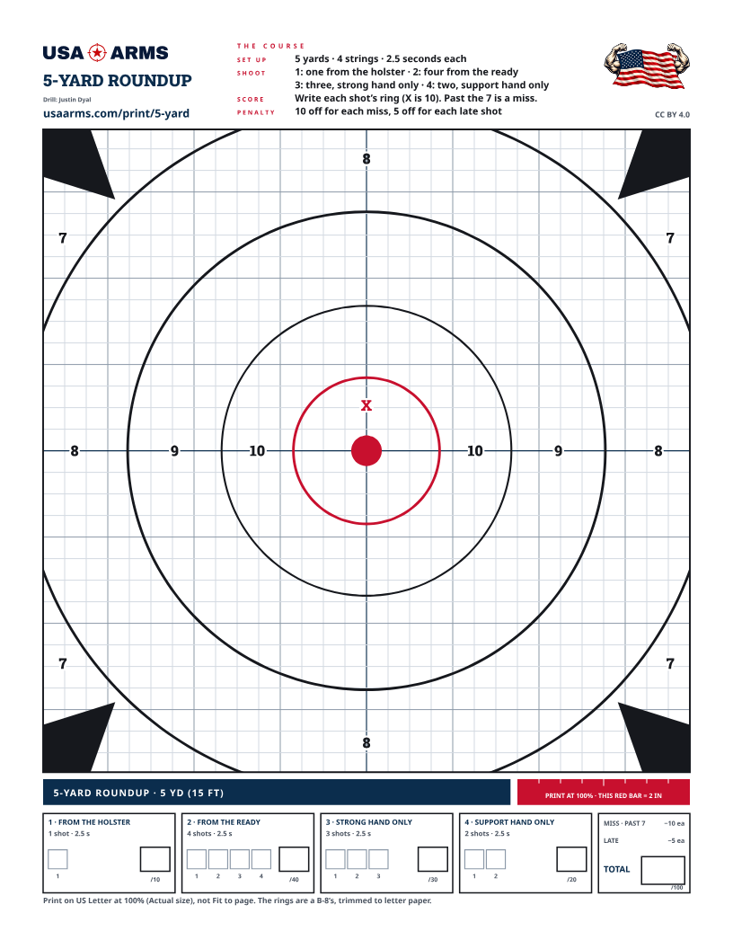 5-Yard Roundup printable target