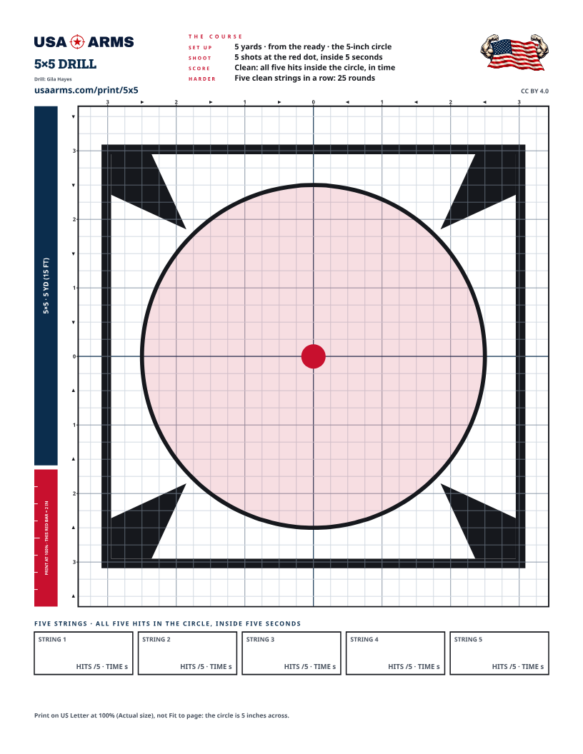 5×5 Drill printable target