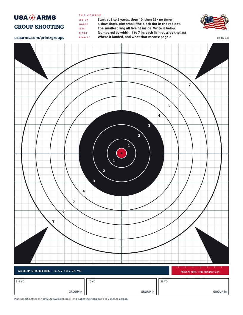 Group shooting printable target